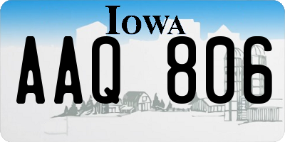 IA license plate AAQ806