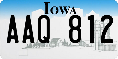 IA license plate AAQ812