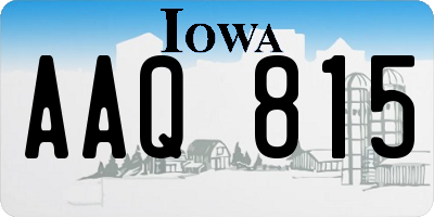 IA license plate AAQ815