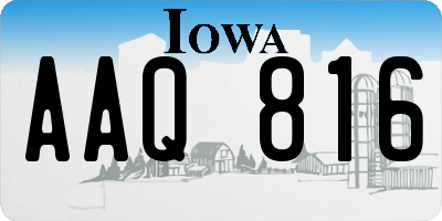 IA license plate AAQ816