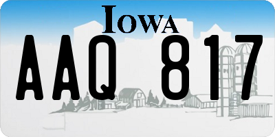 IA license plate AAQ817