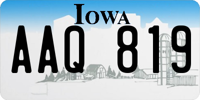 IA license plate AAQ819
