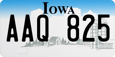 IA license plate AAQ825