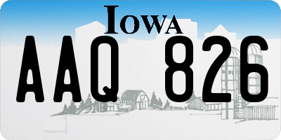 IA license plate AAQ826