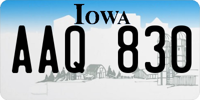 IA license plate AAQ830