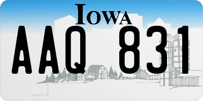 IA license plate AAQ831
