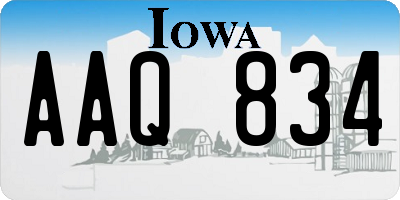 IA license plate AAQ834