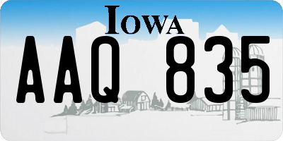 IA license plate AAQ835