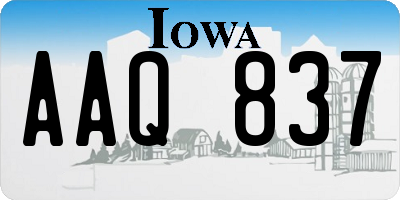 IA license plate AAQ837
