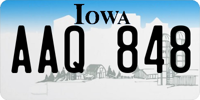 IA license plate AAQ848