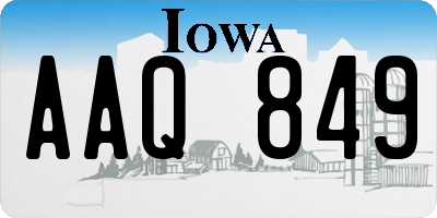 IA license plate AAQ849