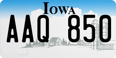 IA license plate AAQ850