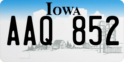 IA license plate AAQ852