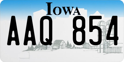 IA license plate AAQ854