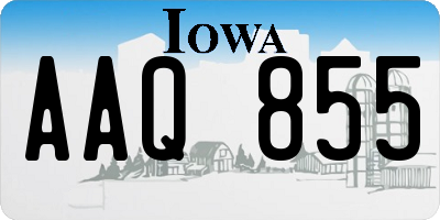 IA license plate AAQ855