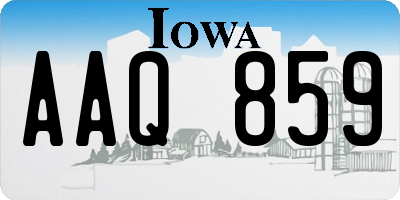 IA license plate AAQ859