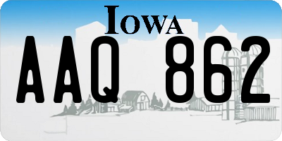 IA license plate AAQ862