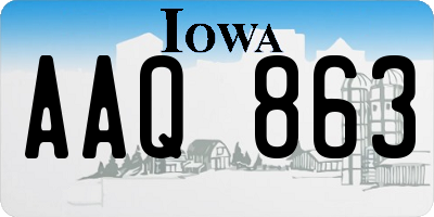 IA license plate AAQ863