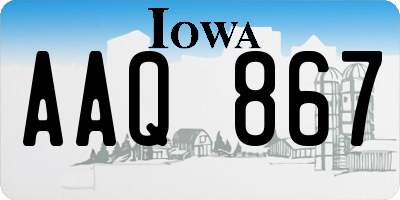 IA license plate AAQ867