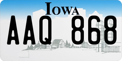 IA license plate AAQ868