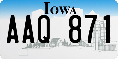 IA license plate AAQ871