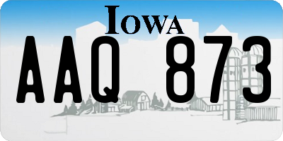IA license plate AAQ873