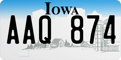 IA license plate AAQ874
