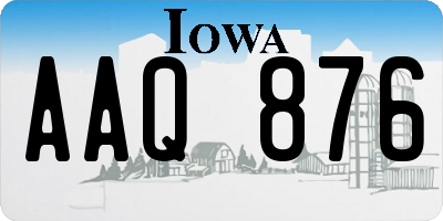 IA license plate AAQ876