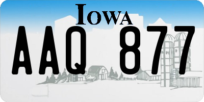 IA license plate AAQ877