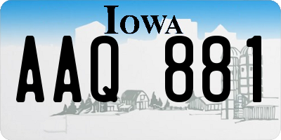 IA license plate AAQ881