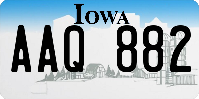 IA license plate AAQ882