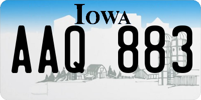 IA license plate AAQ883