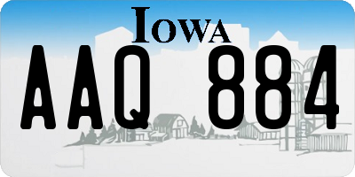 IA license plate AAQ884