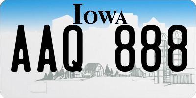 IA license plate AAQ888