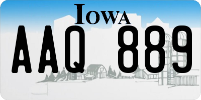 IA license plate AAQ889