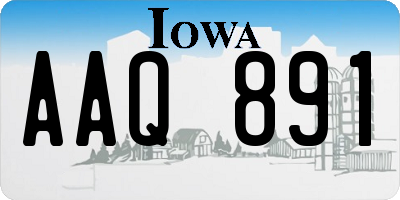 IA license plate AAQ891