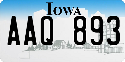 IA license plate AAQ893