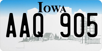 IA license plate AAQ905