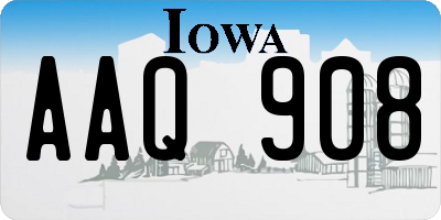IA license plate AAQ908