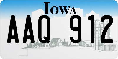 IA license plate AAQ912