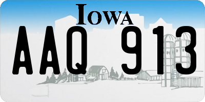 IA license plate AAQ913