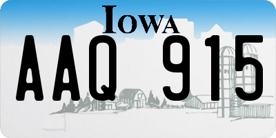 IA license plate AAQ915