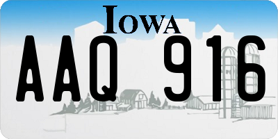 IA license plate AAQ916