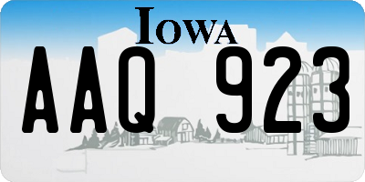 IA license plate AAQ923