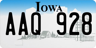 IA license plate AAQ928