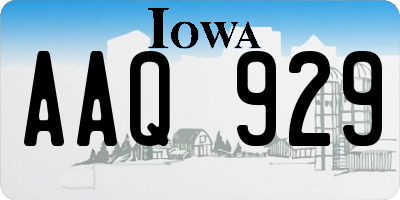 IA license plate AAQ929