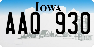 IA license plate AAQ930