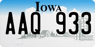 IA license plate AAQ933