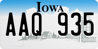 IA license plate AAQ935