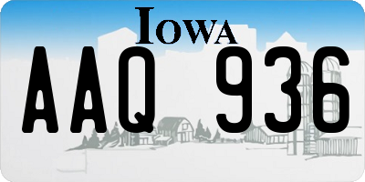 IA license plate AAQ936